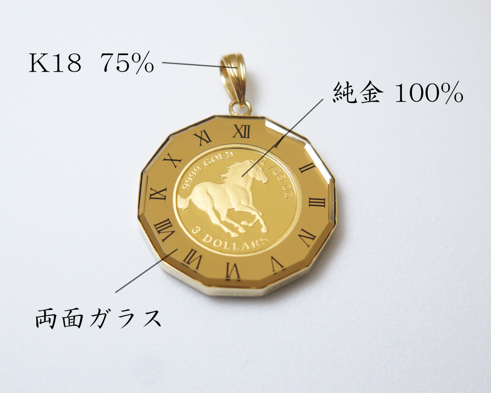 純金コインK18枠ガラス